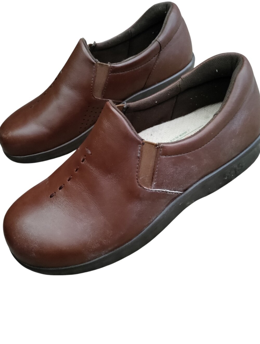 SAS Shoes Viva Leather Slip On Loafers Cognac Brown Comfort Classic